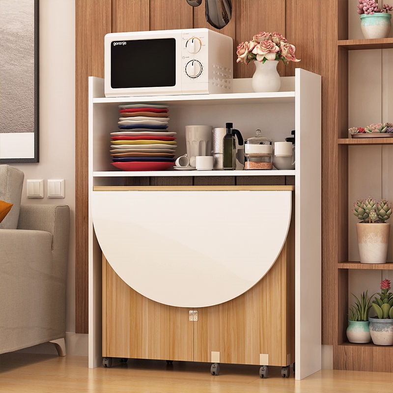 Sideboard dining table integrated foldable small apartment does not take up space saving dining table ultra-thin multi-functional invisible