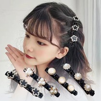 Head hairclip on both sides of the hair 2021 side clip side woven hair artifact female rhinestone hairclip bangs headdress Han