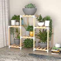 Flower Shelf Shelving balcony Indoor living-room minimalist Decorative Living Room Floor Style Multilayer Multimeat Solid Wood Flower Pots Shelf