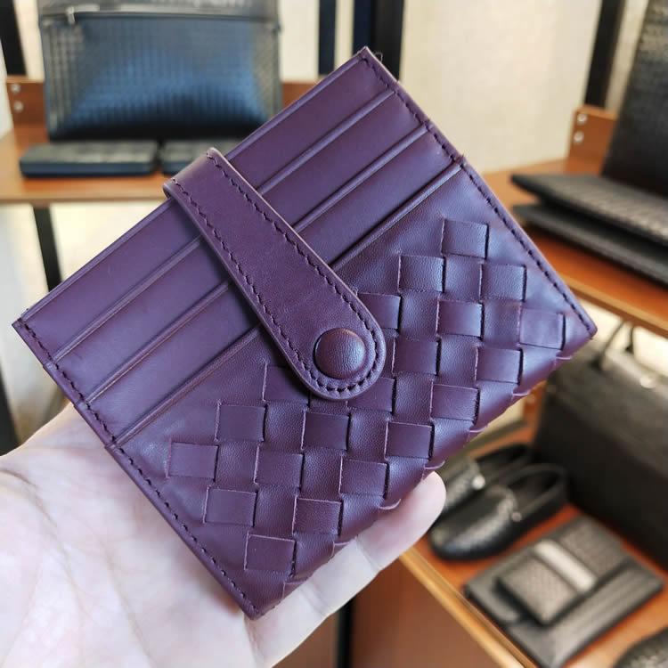 BV WHQN MAQH card bag men's and women's youth first layer calfskin hand-woven ultra-thin card bag bank card sleeve