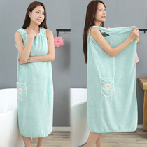 Japanese bath towels home can be worn with wrap big code speed dry water-not-free hair bath dress non-pure cotton bathrobe style new