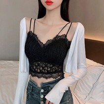 Japan Beauty Back Underwear New 2022 Lace Harness Vest Woman inside Wrapped Breast undershirt Chest Blouse External Wear