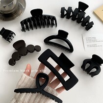 Japanese Black Hair Clip Female High Horsetail Fixed God Instrumental Rear Brain Spoon Grip Clip Small Shark Clip Clips Clip Head Accessories Hairpin