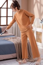 Japanese No-Scratched Warm Underwear Suit Lady Gushed Thin Autumn Clothes Autumn Pants Loose Big Code Fever Home for Winter