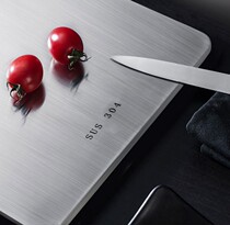 Japan 304 stainless steel chopping block thickened antibacterial and mildew-proof domestic double-sided chopped vegetable plate kitchen roll-up case board