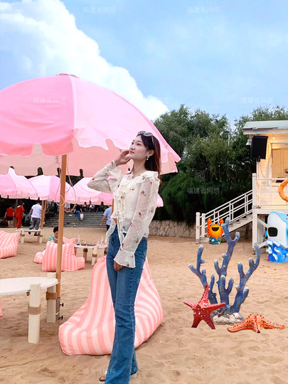 Delphin-Skulptur im Freien, Strand, Campingplatz, Ozean-Themendekoration, große Internet-Promi-Foto-Check-in-Meerjungfrau-Ornamente