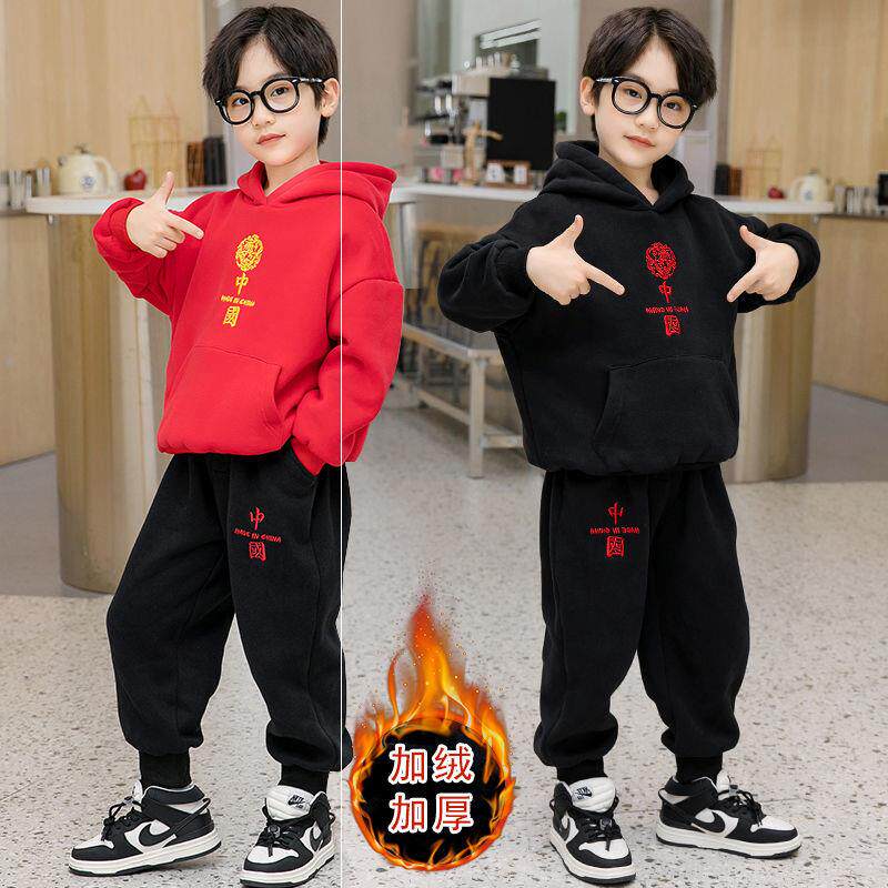 Baraba's official flagship pulls the boy's plus jacket suit 2021 new children's ocean tide baby thicker cap