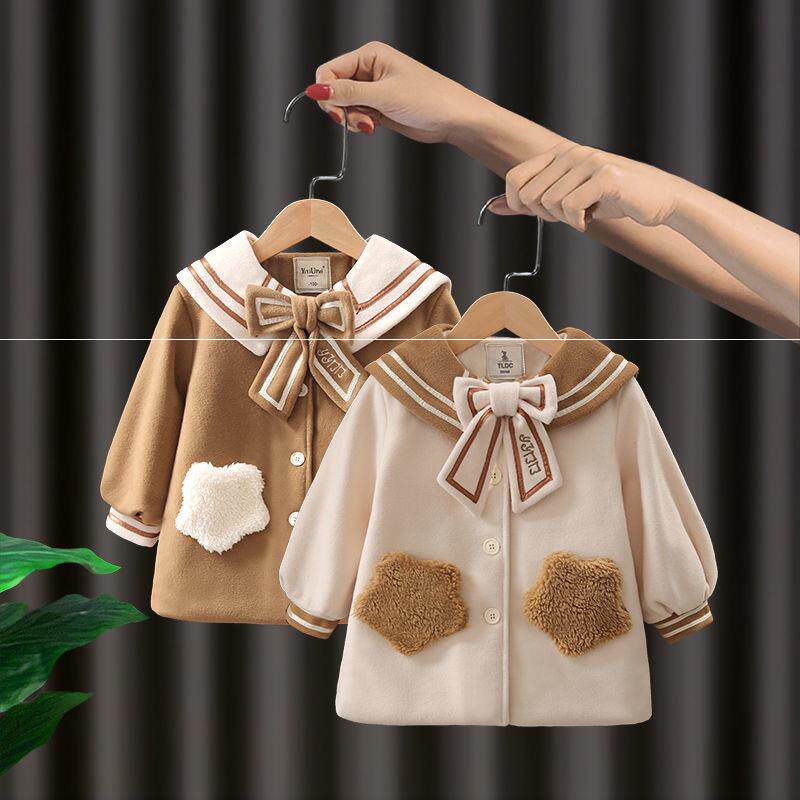 Baraba's official flagship pulls Korean girls' hair coat 2021 new gas children's coat thickens