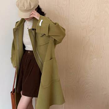 日光漫游可拆卸连帽双面手缝全羊毛大衣韩系oversize  007