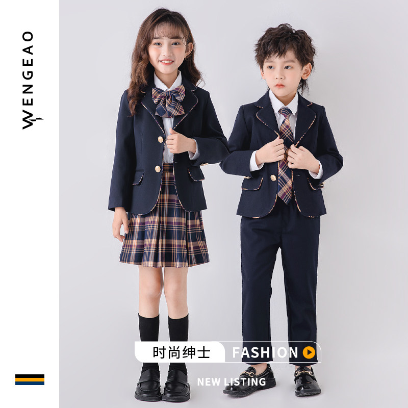 Kindergarten clothing spring and autumn clothing British style primary and secondary school uniforms suits suits performance clothing performance clothing class clothing