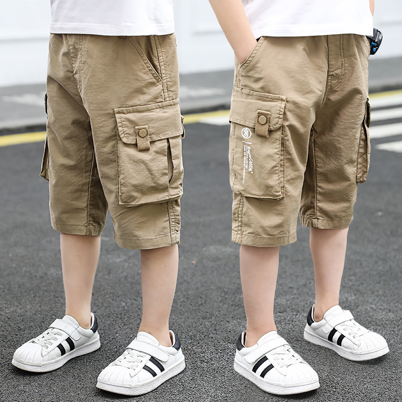 Boys' Summer Shorts 2026 New Style Children's Knee-Length Shorts, Medium and Large Children's Cropped Pants, Boys' Thin Trendy Pants