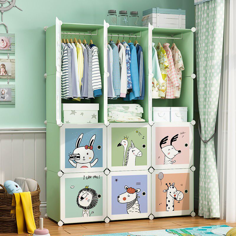 Children's Wardrobe Modern Simple Home Bedroom Baby Baby Small Wardrobe Kids Assemble Plastic Simple Storage Cabinet
