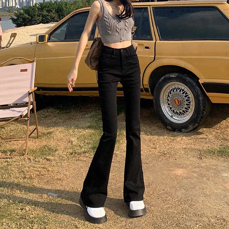 Black Flared Jeans for Women, 2026 Spring and Autumn New Style, High-Waisted, Slimming, Versatile Wide-Leg Pants ins Trendy Black Flared Jeans for Women, 2026 Spring and Autumn New Style, High-Waisted, Slimming, Versatile Wide-Leg Pants ins Trendy