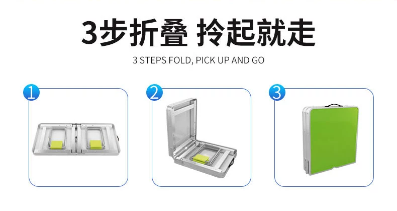 Bàn gấp ngoài trời gian hàng bàn có thể gập lại di động hợp kim nhôm cắm trại bàn ăn ngoài trời và bộ ghế kết hợp ghế gấp gọn du lịch ghế gấp gọn thông minh