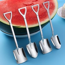 Extra thick stainless steel shovel spoon home Vintage creative dessert eat watermelon special spoon cute shovel spoon