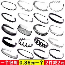 Mens headband tidal hoop female fairy air wash hair card Korean adult oil head Sports hairclip big back hair strap