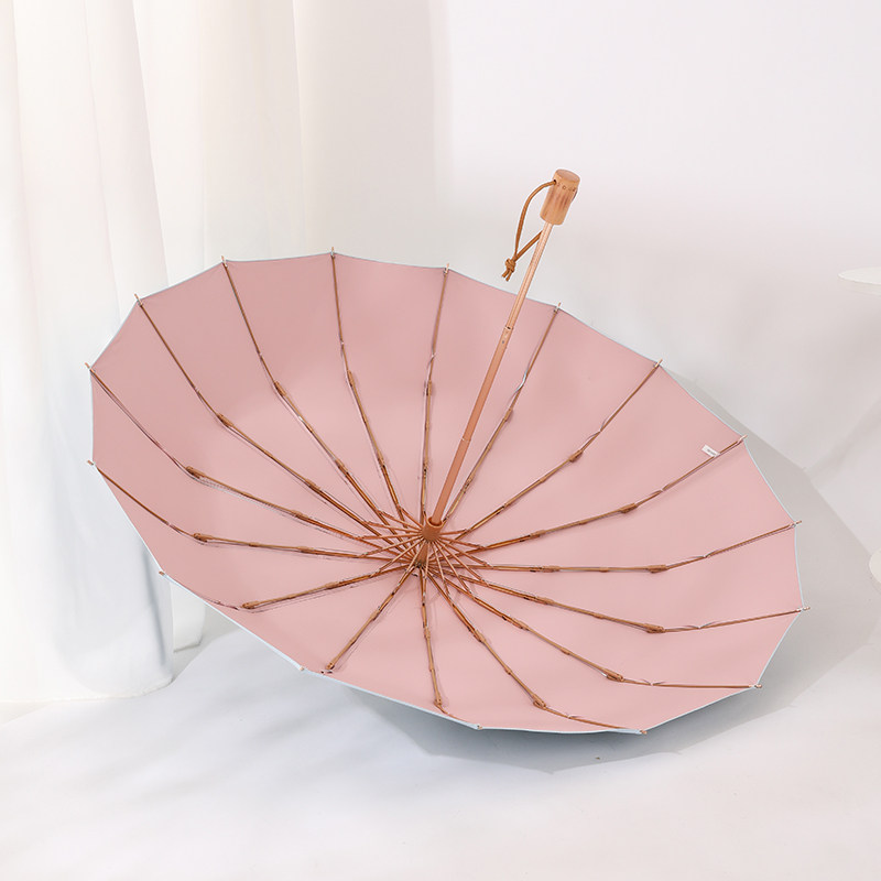 Retro Sunny Umbrella 16 Bone Folding Umbrella Anti-Wind Parasol Sunscreen Anti-ultraviolet Sunny and Rain Dual-use Sun Umbrella Female