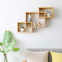 New Chinese Log Wall Shelf Room Wall Creative Combination Partition Wall Shelf Ornament Showcase