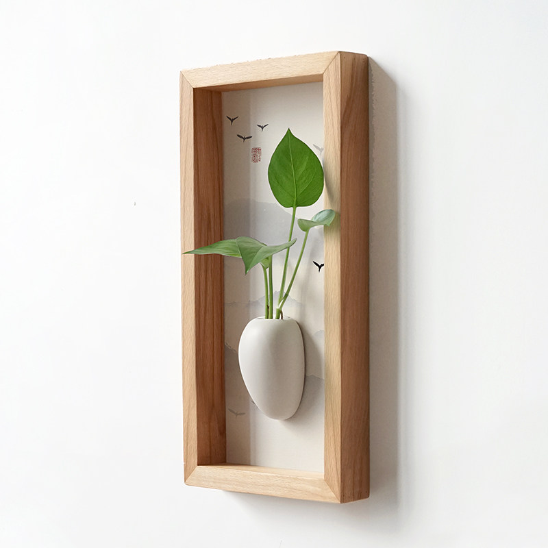 Dining room wall decoration wall arranging hydroponic pottery flower ware tea room wall pendant study living room wall hanging wall decoration
