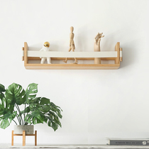 Nordic style living room wall rack Japanese solid wood furniture TV wall partition rack modern ornament storage rack