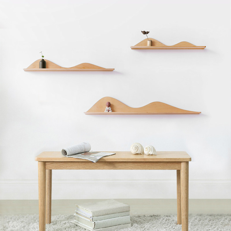 new chinese style living room background wall decoration wood zen mural yamagata combination shelf tea room wall display rack