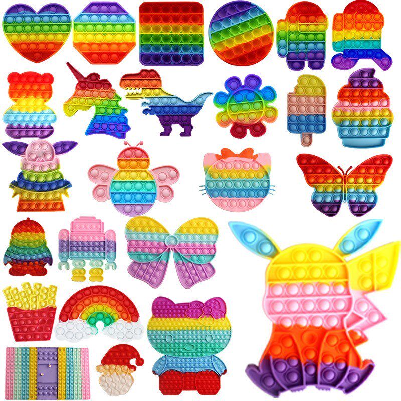 Pikachu rodent control desktop silicone new product decompression artifact pioneer children's educational toys pinch music bubble board