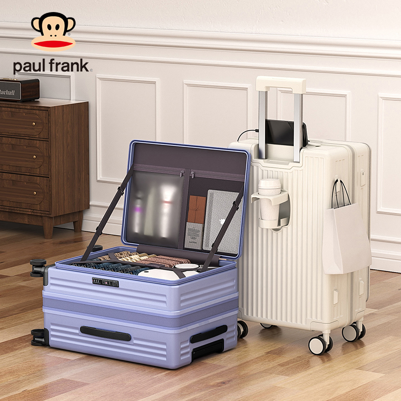Paul Frank Side-Opening Suitcase 2026 New Model Expandable Multi-Functional Trolley Case Sturdy and Durable Carry-On Travel Suitcase Paul Frank Side-Opening Suitcase 2026 New Model Expandable Multi-Functional Trolley Case Sturdy and Durable Carry-On Travel Suitcase