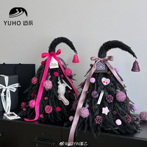 Yuhou Christmas 45cm black elf crooked neck Christmas tree Christmas decoration flower shop holiday diy materials