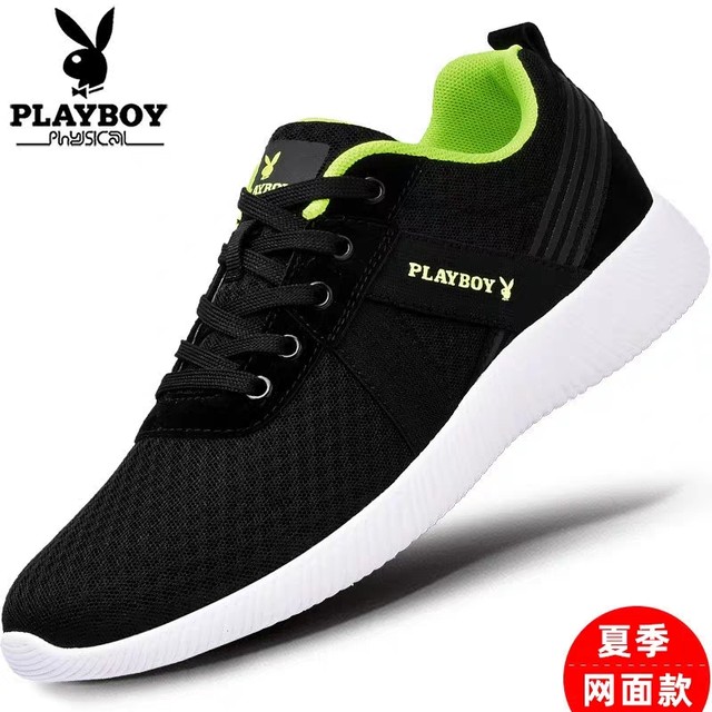 ເກີບຜູ້ຊາຍ Playboy Summer ໃຫມ່ຜູ້ຊາຍ breathable ຕາຫນ່າງກິລາ Leisure ແລ່ນການເດີນທາງ Trendy ເກີບ Deodorant ຕາຫນ່າງເກີບ