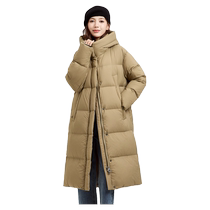 Yalu Long Down Jacket Womens 2024 Autumn and Winter Fashion Puff Zero Pressure Hooded Loose Thickened Commuting Red Jacket