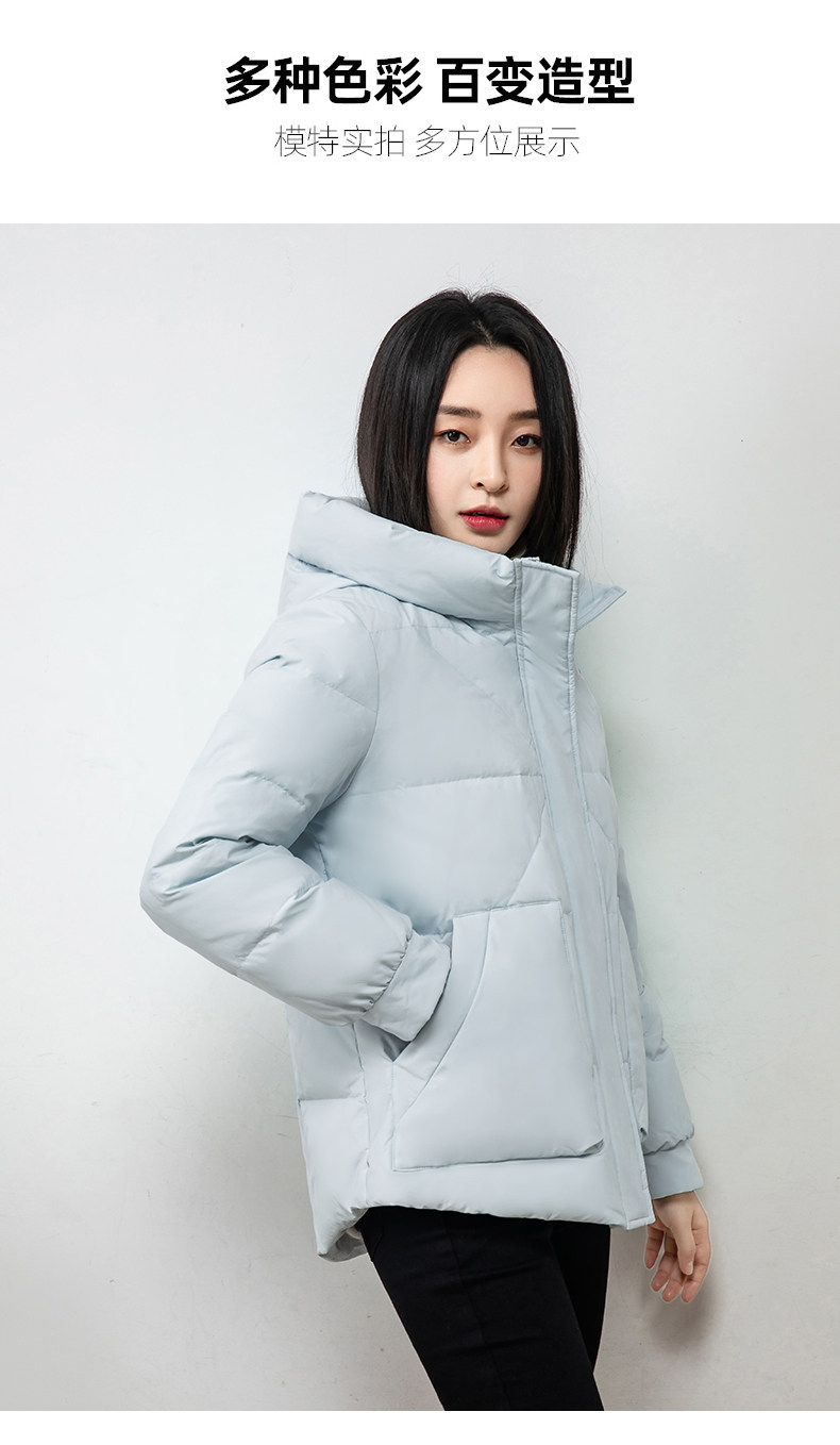 雅鹿 女士 短款廓形加厚羽绒服 图13