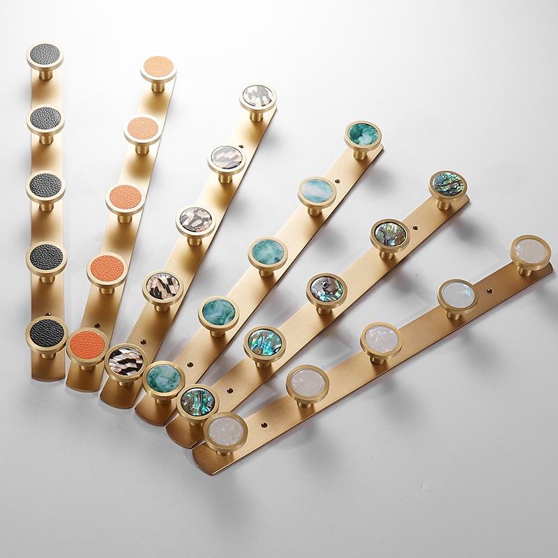 Oaisi Nordic brass hook bathroom coat hook wall hanging door rear hook powder room bathroom wall towel hook