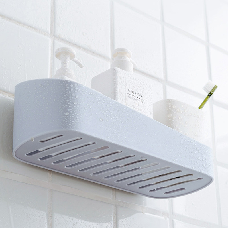 Kitchen and bathroom dual-use racks free punching plastic storage racks washbasin bathroom kitchen wall hanging strong stickers