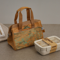 Luca Alberto American Retro DuPont Paper Lunch Box Handbag with Insulated Mommy Bag to work with meals