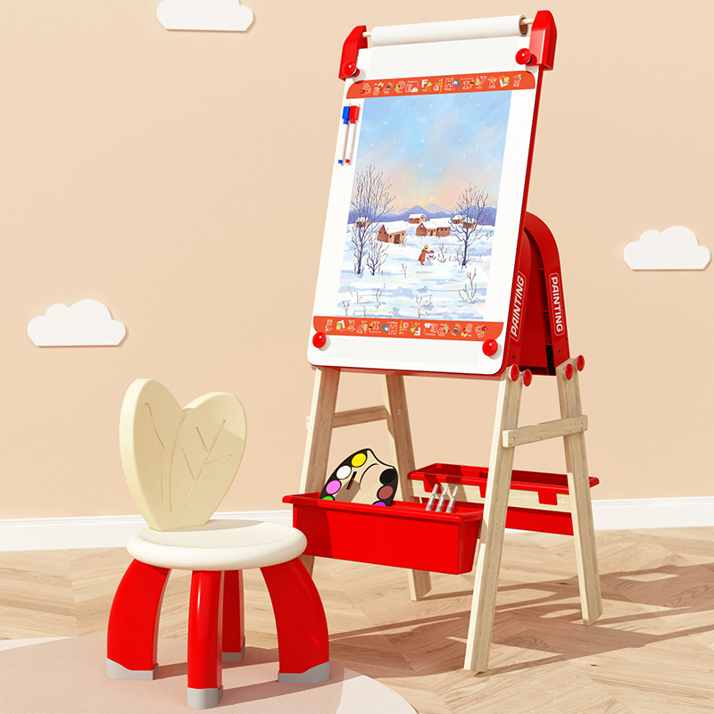 German Riczac Kidsren's Multi-Functional Easel Blackboard Writing Board Graffiti Drawing Board Baby Whiteboard Home Bracket Type