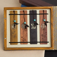 Qi Jun (Meilan Bamboo Chrysanthemum) Marking Four -Piece Set (Non -Acid/Purple Light Sandalwood/Katan/Nanmu) Деревянная коробка