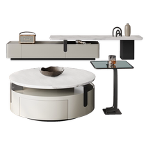 jeaek Italian minimalist coffee table TV cabinet combination 2024 simple TV cabinet modern microcrystalline stone coffee table