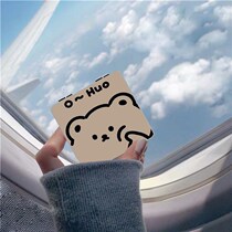 Original Lovers Small Bear Portable Makeup Mirror South Korea Carry-on Student Folding Mirror Cute Little Fresher Little Mirror