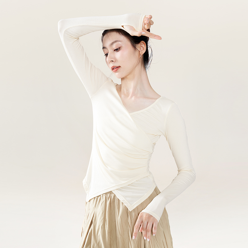 dancettoday practice Qiuwinter Modern Dance Long Sleeve Blouses Women Classical Chinese Dance Body Suit Dance Suit-Taobao