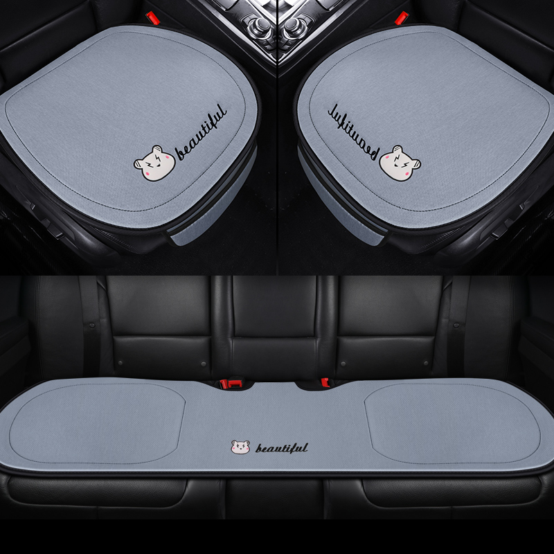 Car Cushions Monolithic Four Seasons Universal Single Butt Cushion Ins Nets Red Rear Linen Three Sets Car Seat Cushion Winter