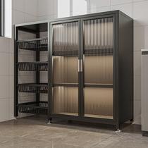 Kitchen rack floor-standing multi-layer storage cabinet household wall-mounted door microwave oven cabinet storage cabinet