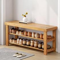 Solid wood shoe changing stool household doorway bamboo shoe cabinet and stool integrated into the home shoe stool door stool shoe rack