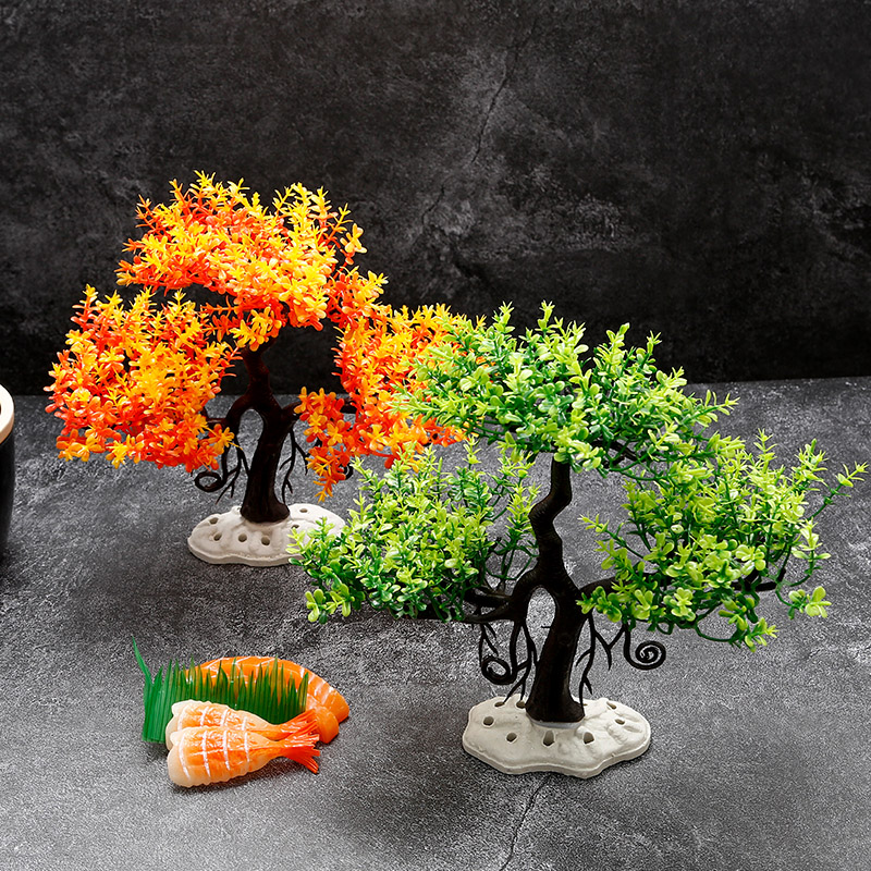 Hotel artistic conception dishes cold plate decoration dining sashimi plate decoration flowers and plants creative small ornaments decoration flowers