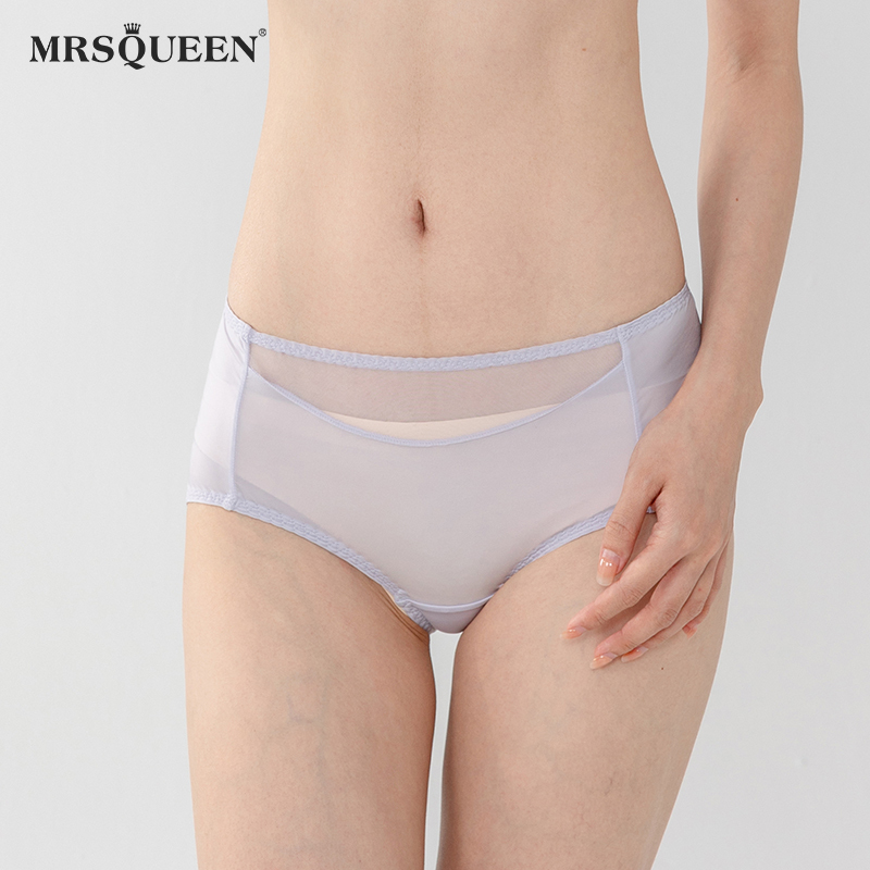 Mrsqueen Women's Underwear Summer Thin High-Elastic Breathable Pure Cotton Crotch Briefs Hip-Hugging Girls' Shorts Boxer Briefs