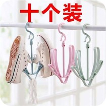 (1-10 ) Windproof rotating the four-hook balcony small hanger creative hanger with a double-hook dryer frame