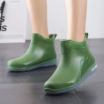 Fashion Models Outwear Rain Shoes Women Adults Short Barrel Rain Boots Gush Waterproof Set Shoes Non-slip Water Boots Gel Shoes Warm Water Shoes