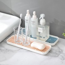 Leachable soap box sub-storage rack toothbrush cup rectangular toilet accommodating rack free of punch soap shelve