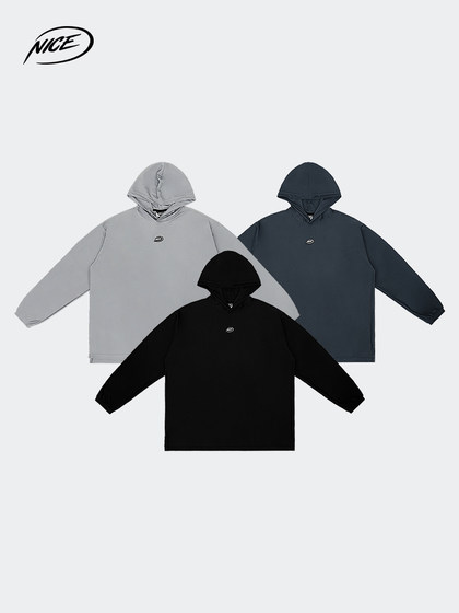 NICEID NICE 运动卫衣凉感款轻薄男女春秋休闲宽松连帽套头衫