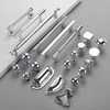 High-End Silver Handle, Modern Minimalist Cabinet Drawer Wardrobe Door Handle, Bright Chrome Semi-Circular Handle, Single-Hole Hardware
