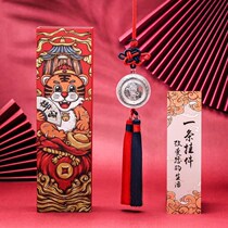 Tiger year tiger tiger raw and pure silver car pendant raw Xiao Hu 99 foot silver hanging ornament Bank corporate activities follow the hand